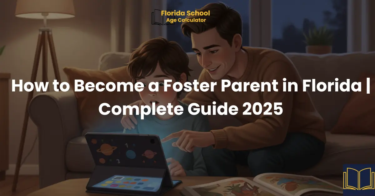 A foster parent in Florida teaching a book to a kid